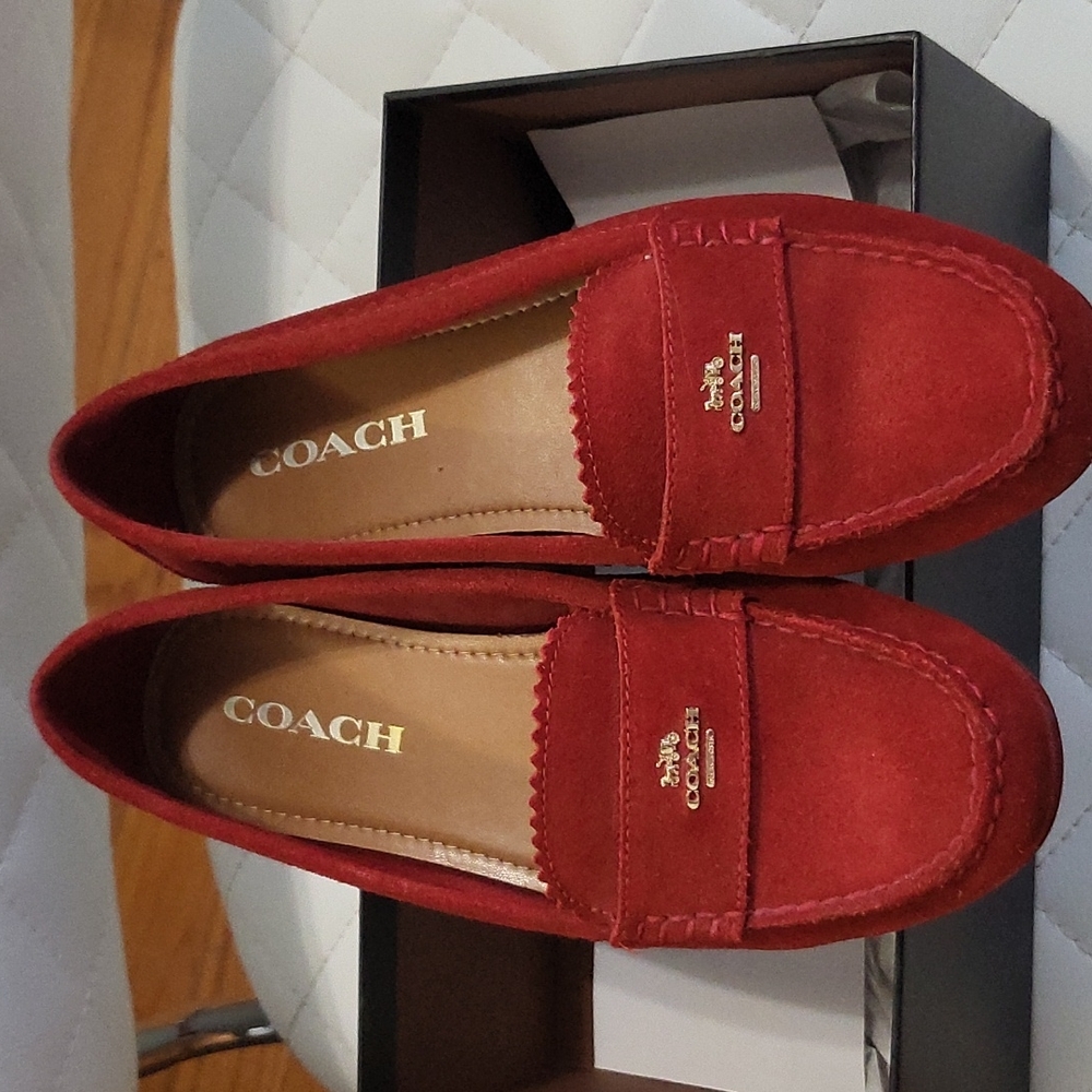 Coach suede red shoes